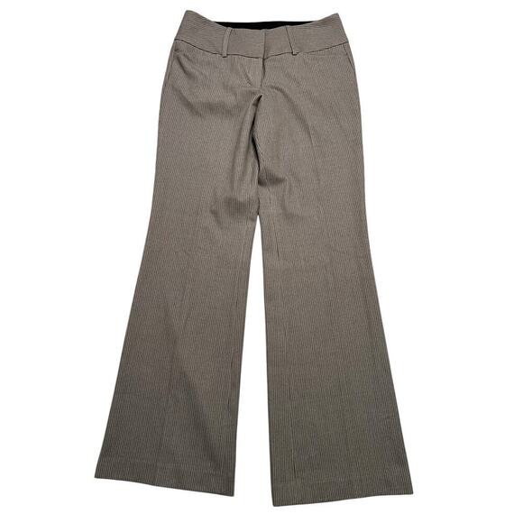 EXPRESS Women’s Editor Wide Leg / Flare Mid Rise Dress Pants - Striped - 4R - Picture 2 of 10
